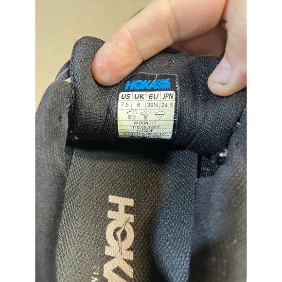 Hoka Bondi 7 Black Running Shoes Woman's Size 7.5 - Picture 16 of 16